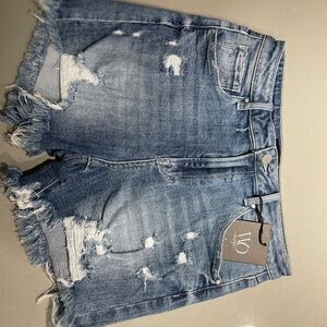 Distressed Denim Shorts